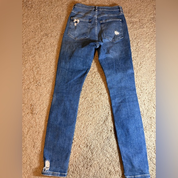 We The Free Jeans Women's Size 27 Skinny‎ High Rise Blue Denim Distressed Grunge - Picture 7 of 7